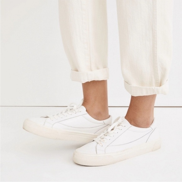 Madewell Sidewalk low white leather sneakers 8.5 - Picture 1 of 9